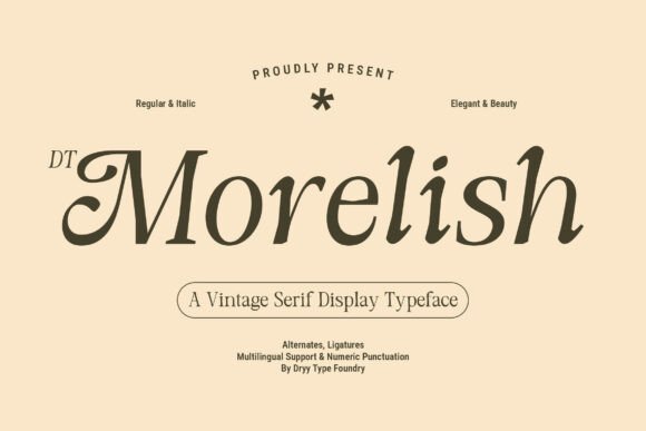 Dt Morelish: A Vintage Serif Typeface for Elegant Branding